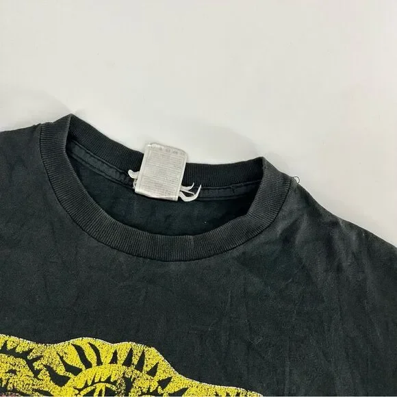 Vintage Carlos Santana Shirt Mens Medium Black Y2K Michael Roman River Of Colors - Picture 4 of 9